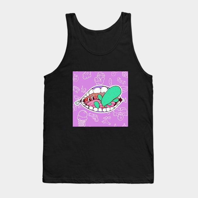 Dope taste of the mouth cartoon illustration Tank Top by slluks_shop